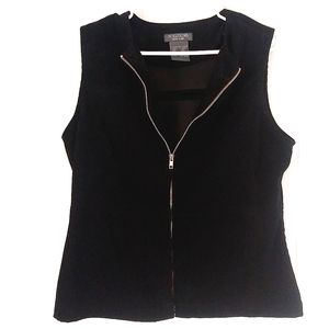 Women's Vest Size Medium Solutions New York Vintage Black Zip Up